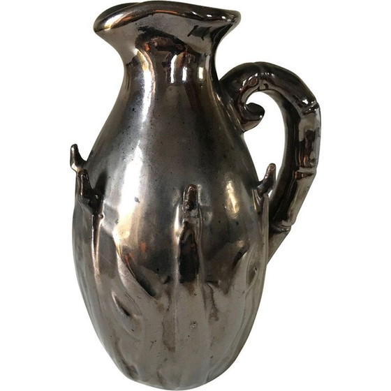 Image 1 of Vintage iridescent ceramic pitcher, 1960
