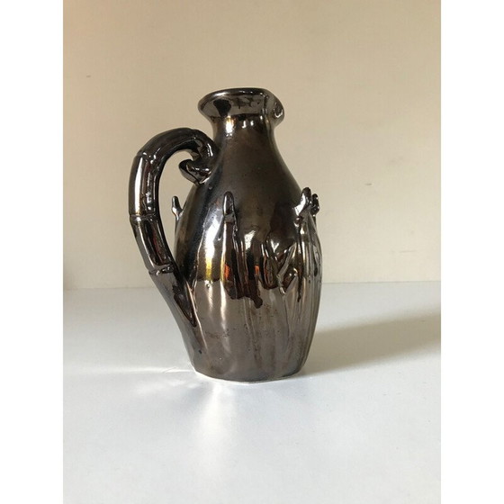 Image 1 of Vintage iridescent ceramic pitcher, 1960