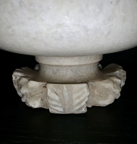 Image 1 of Alabaster Pot With Lid Unique Handmade