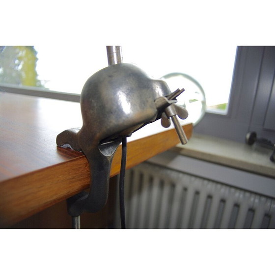 Image 1 of Vintage walnut swiss patella architect lamp Swiss 1950