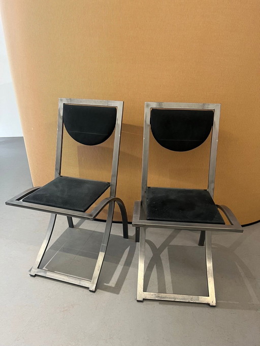 2x Kff Rvs Steel Chair