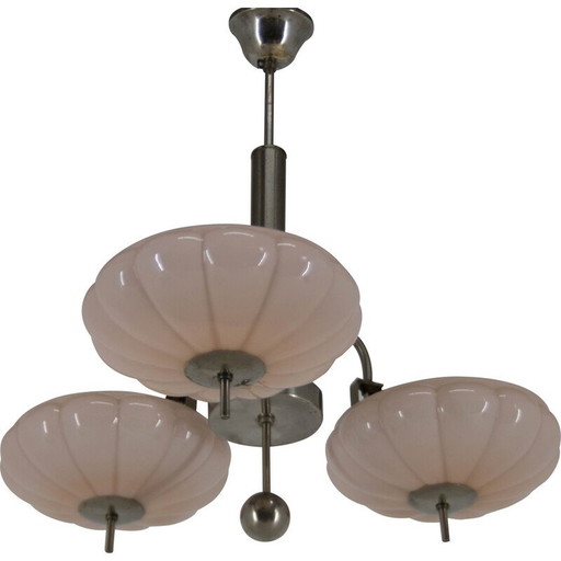 Vintage glass lampshade in the shape of a pink tangerine