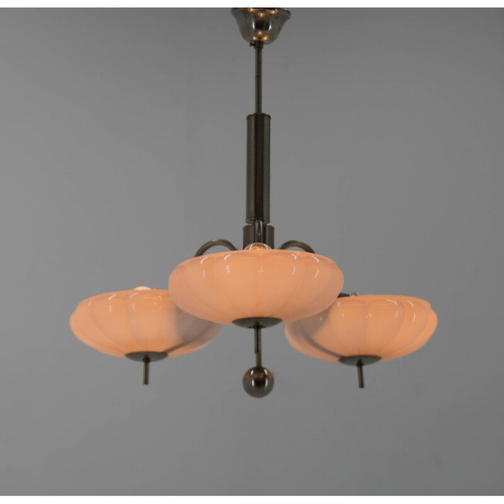 Image 1 of Vintage glass lampshade in the shape of a pink tangerine