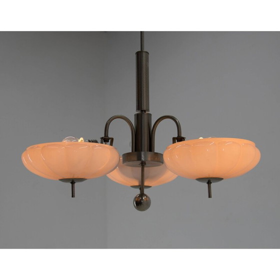Image 1 of Vintage glass lampshade in the shape of a pink tangerine