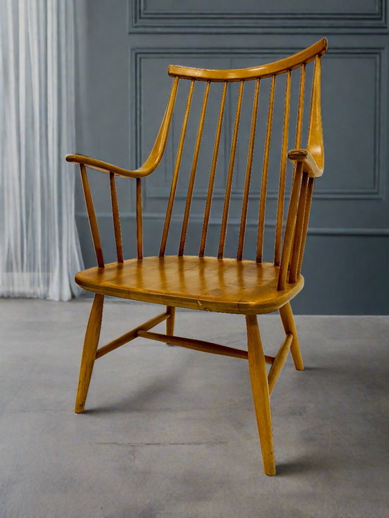 Image 1 of FAUTEUIL À DOSSIER EN FUSEAU GRANDESSA PAR LENA LARSSON POUR NESTO, SUÈDE ANNÉES 1960