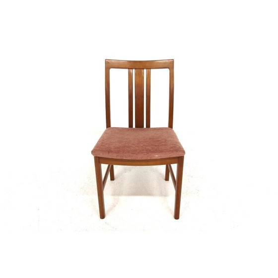 Image 1 of Set of 4 vintage teak and fabric chairs, Sweden 1960