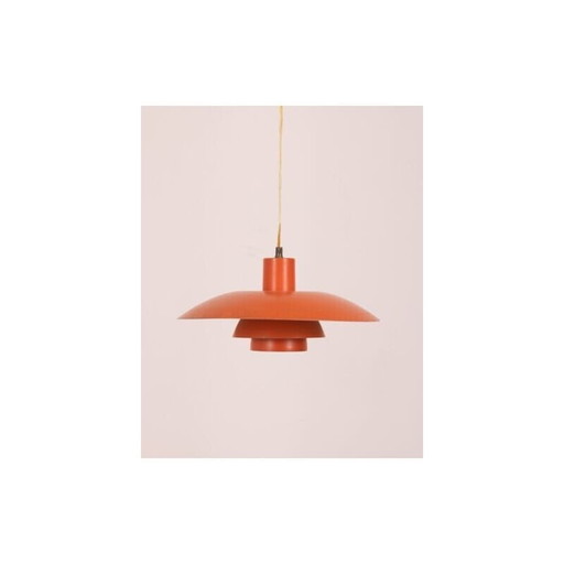 Danish vintage orange metal chandelier by Poul Hanningsen for Louis Poulsen, 1960s