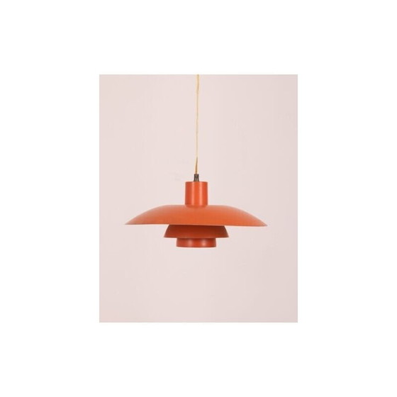 Image 1 of Danish vintage orange metal chandelier by Poul Hanningsen for Louis Poulsen, 1960s
