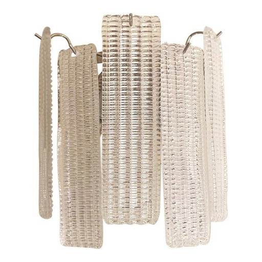 Aplique de pared contemporáneo de cristal de Murano "Listelli" con tiras de diamantes