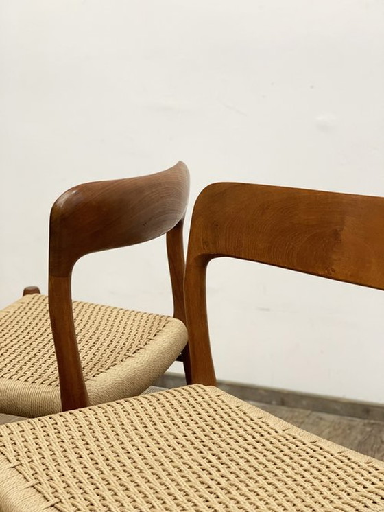 Image 1 of Mid Century Dining Chairs by Niels O. Møller for J.L. Mollers, Model 75, Set of 4 