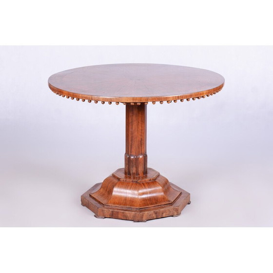 Image 1 of Vintage Austrian Biedermeier walnut folding round dining table, 1820s