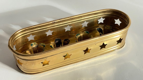Image 1 of Portacandele a forma di stella in ottone vintage