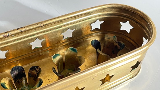 Image 1 of Portacandele a forma di stella in ottone vintage