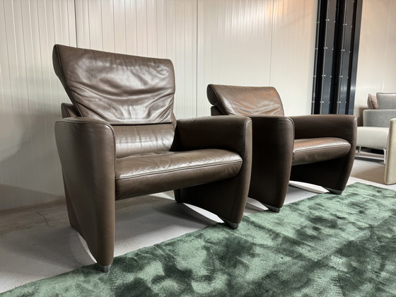 Image 1 of 2 Jori Angel Armchairs brown leather