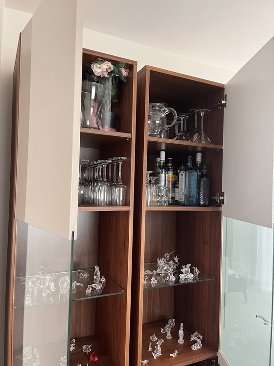 Image 1 of 2x Display cases Walnut wood