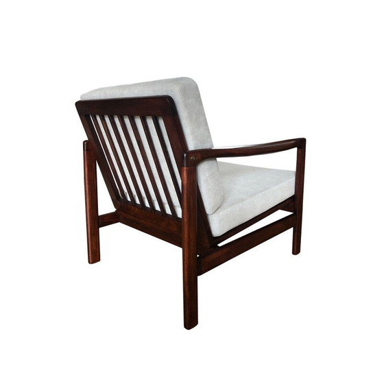 Image 1 of Pair of vintage Grey B-7752 beechwood armchairs by Zenon Bączyk for Swarzędzkie Fabryki Mebli, Poland 1960