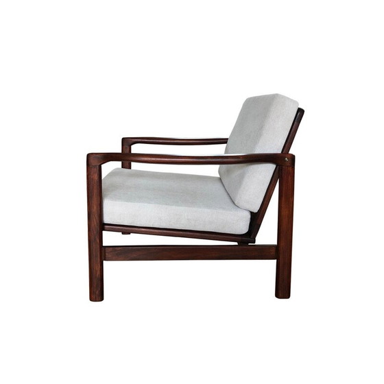 Image 1 of Pair of vintage Grey B-7752 beechwood armchairs by Zenon Bączyk for Swarzędzkie Fabryki Mebli, Poland 1960