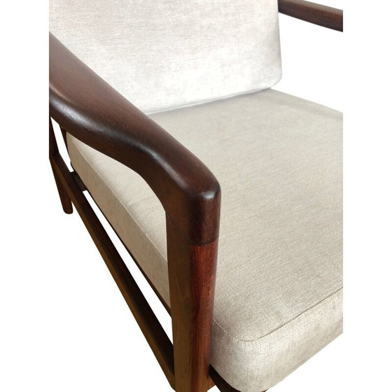 Image 1 of Pair of vintage Grey B-7752 beechwood armchairs by Zenon Bączyk for Swarzędzkie Fabryki Mebli, Poland 1960