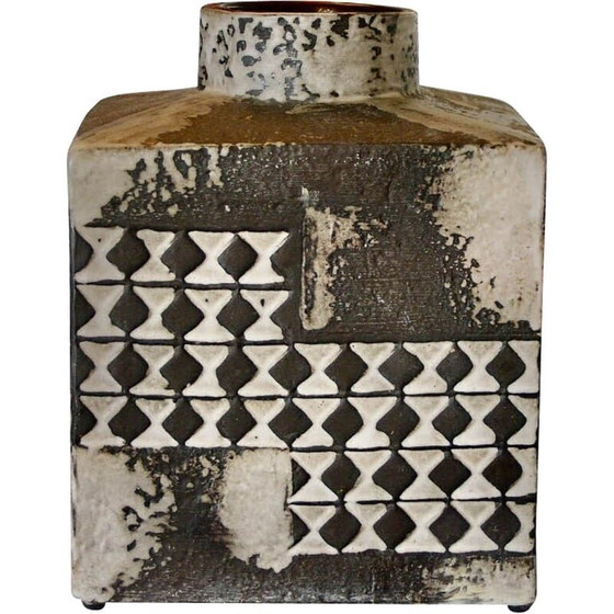 Image 1 of Vintage square ceramic vase, Germany 1950s
