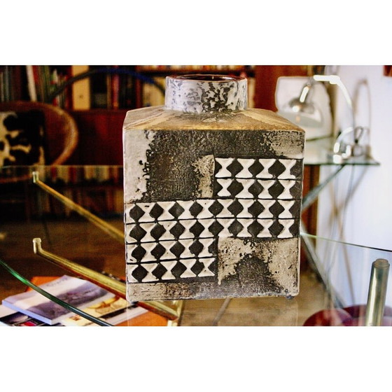 Image 1 of Vintage square ceramic vase, Germany 1950s