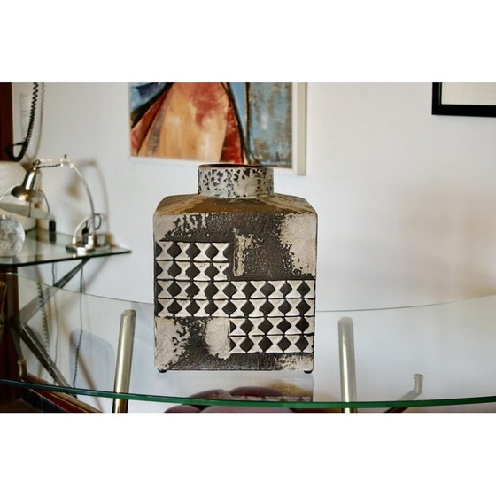 Image 1 of Vintage square ceramic vase, Germany 1950s