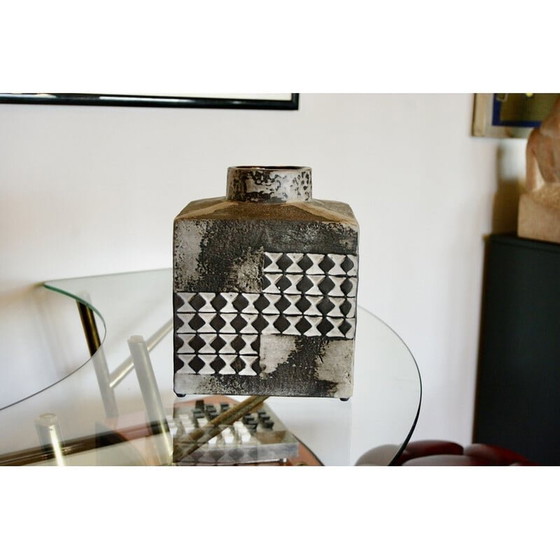 Image 1 of Vintage square ceramic vase, Germany 1950s