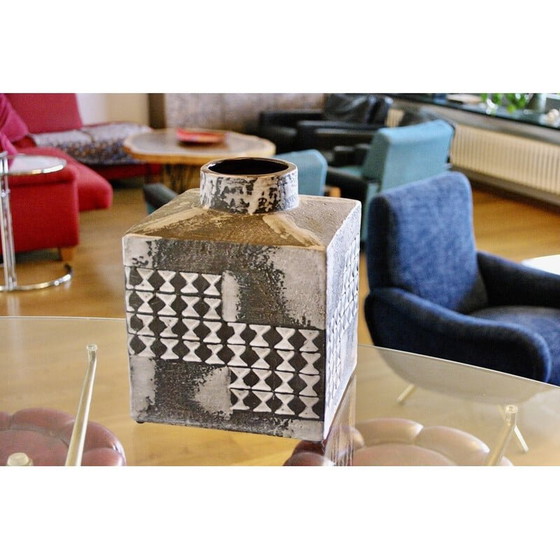 Image 1 of Vintage square ceramic vase, Germany 1950s