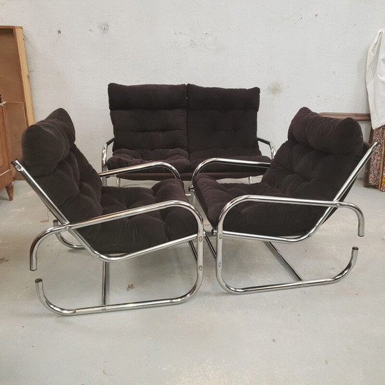 Image 1 of Vintage chrome tubular living room set, 1970s