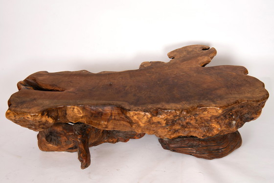 Image 1 of Tavolino da caffè in tronco d'albero in legno di radice - Design brutalista e organico