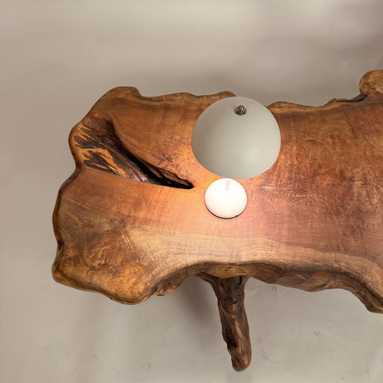 Image 1 of Tavolino da caffè in tronco d'albero in legno di radice - Design brutalista e organico