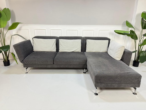 Brühl Moule corner sofa fabric sofa gray sleep function