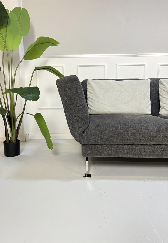 Image 1 of Brühl Moule corner sofa fabric sofa gray sleep function