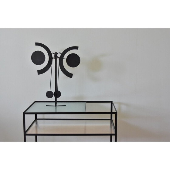 Image 1 of Vintage black metal bar carts by Herbert Hirche for Christian Holzäpfel KG, Germany 1960