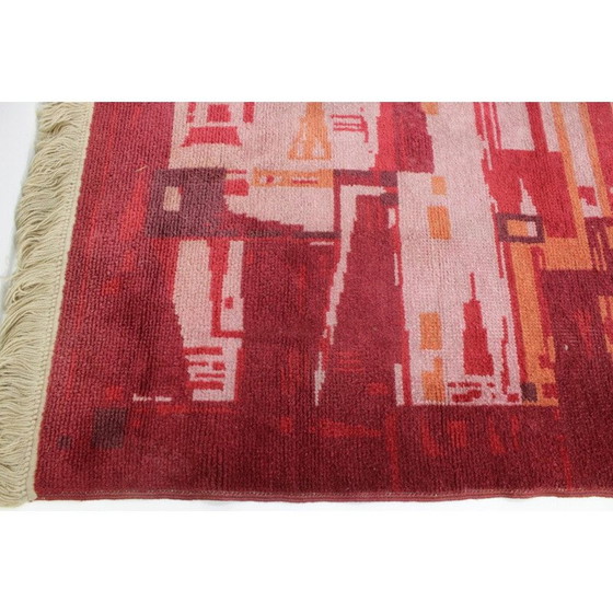 Image 1 of Vintage carpet with geometric patterns, Czechoslovakia 1950