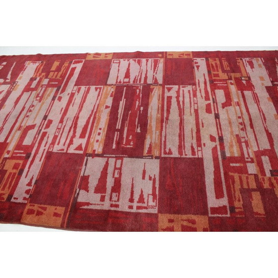 Image 1 of Vintage carpet with geometric patterns, Czechoslovakia 1950