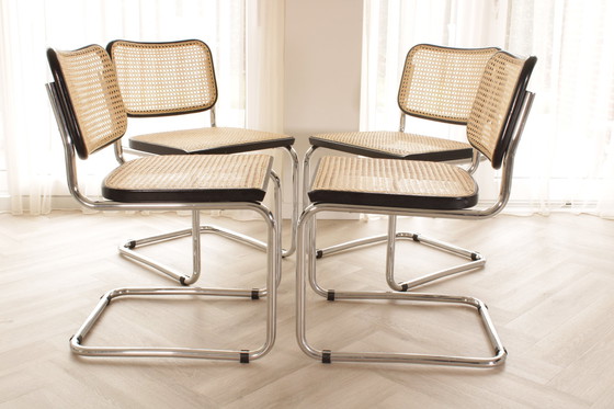 Image 1 of 4x Gavina Cesca chairs by Marcel Breuer