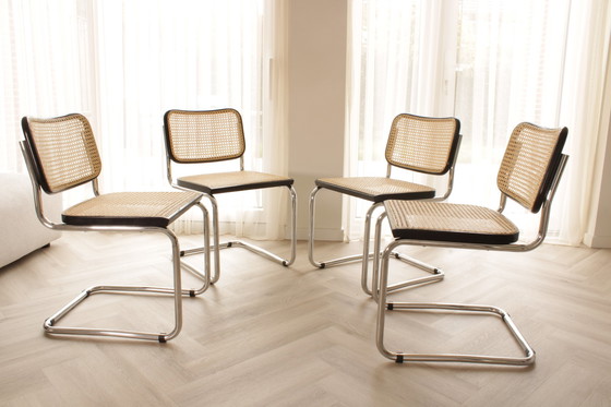 Image 1 of 4x Gavina Cesca chairs by Marcel Breuer