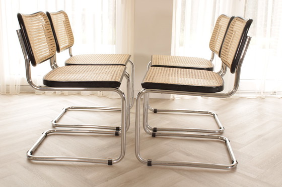 Image 1 of 4x Gavina Cesca chairs by Marcel Breuer