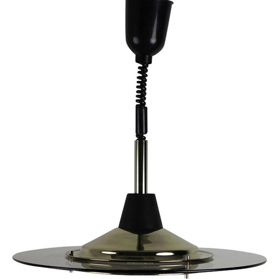 Image 1 of Vintage brass and glass pendant lamp, Germany 1970