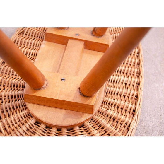 Image 1 of Vintage rattan stool by Jan Kalous for Úluv, Czechoslovakia 1960