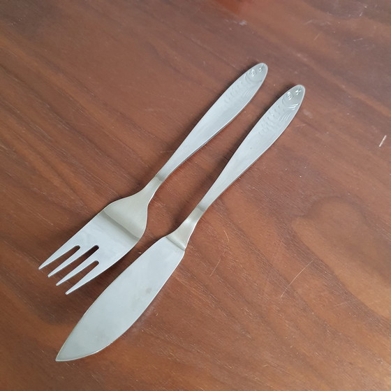 Image 1 of Fish Cutlery 1970s From Cromargan 5-Piece New In Box