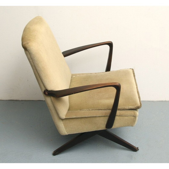 Image 1 of Poltrona a forbice vintage in velluto, anni '50