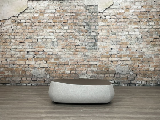 Stone Gray And Brown Pouf Stone Gray And Brown Pouf
