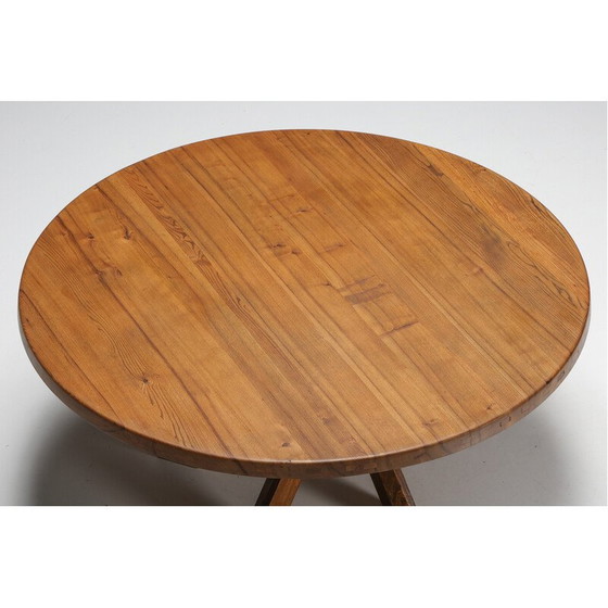 Image 1 of Vintage T21 elmwood dining table by Pierre Chapo, France 1973