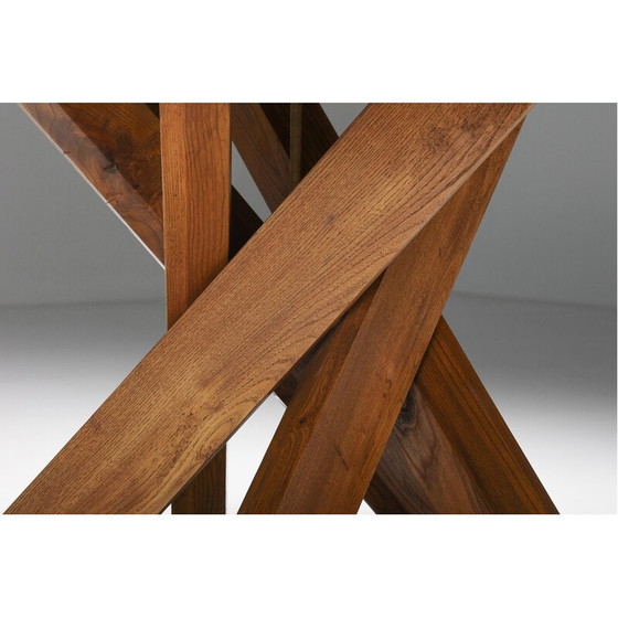 Image 1 of Vintage T21 elmwood dining table by Pierre Chapo, France 1973