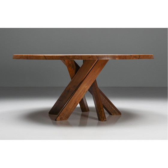 Image 1 of Vintage T21 elmwood dining table by Pierre Chapo, France 1973