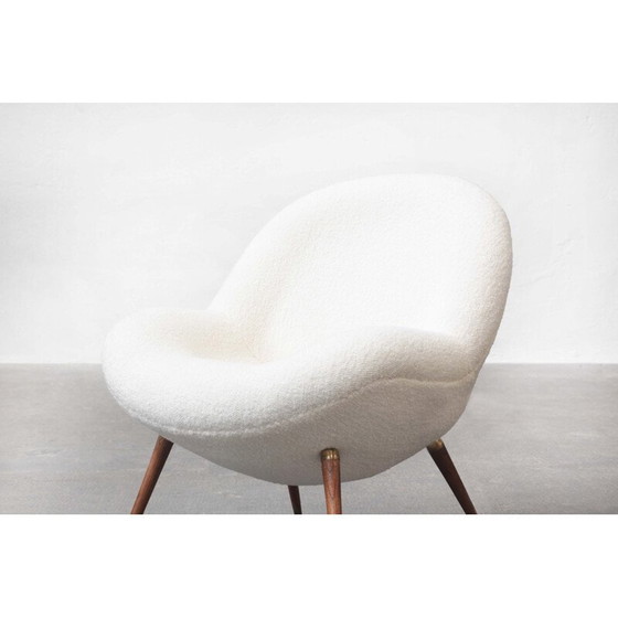 Image 1 of Pair of vintage armchairs in white cream by Fritz Neth for Correcta, Germany 1955