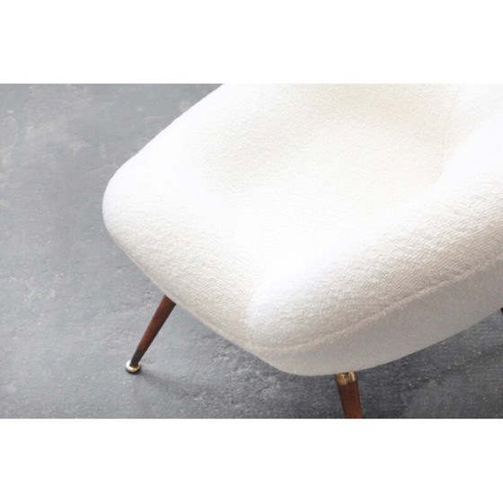 Image 1 of Pair of vintage armchairs in white cream by Fritz Neth for Correcta, Germany 1955