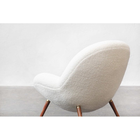 Image 1 of Pair of vintage armchairs in white cream by Fritz Neth for Correcta, Germany 1955