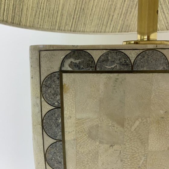 Image 1 of  Vintage Tessellated Marble Veneer Table Lamp from Maitland-Smith